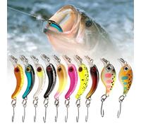 RFYTDCF Set di 10 esche per trote, esche artificiali da pesca, trote, wobbler con ganci per l'uso in acqua dolce salata, trota, salmone, pesca in mare