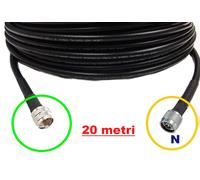 RG213U MIL-C-17 - Cavo Coassiale 50 Ohm con Connettori PL259 e N Maschio VHF UHF