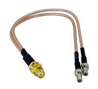 RG316 SMA RP Femmina a CRC9 TS9 Spina maschio Connettore dritto e ad angolo retto RF Jumper Cavo a treccia 4 pollici ~ 10FT(RPSMA F to 2x TS9 M,2FT (60CM))