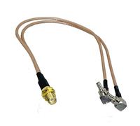 RG316 SMA RP Femmina a CRC9 TS9 Spina maschio Connettore dritto e ad angolo retto RF Jumper Cavo a treccia 4 pollici ~ 10FT(SMA F to 2xCRC9 M90,6inch (15CM))