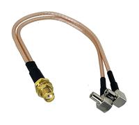 RG316 SMA RP Femmina a CRC9 TS9 Spina maschio Connettore dritto e ad angolo retto RF Jumper Cavo a treccia 4 pollici ~ 10FT(SMA F to 2xTS9 M90,2FT (60CM))