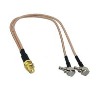 RG316 SMA RP Femmina a CRC9 TS9 Spina maschio Connettore dritto e ad angolo retto RF Jumper Cavo a treccia 4 pollici ~ 10FT(RPSMA F to2xCRC9 M90,12inch (30CM))