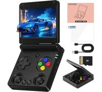 RG34XXSP Console Di Gioco Portatile Retrò 3300 MAh Battey, Schermo Da 3,4 Pollici Portable Pocket Arcade Supporto 30+ Simulatori 5G Wi-Fi Bluetooth HD Retro Gaming Console-Black||64G+128G