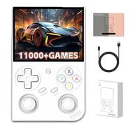 RG35XXPro Console de jeu portable avec ecran HD 64+128GB, prechargement de la Console de jeu Vintage 11000+ jeux avec 17+ emulateurs, systeme Linux, blanc
