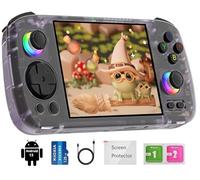 RG406H Console di gioco portatile retrò, sistema Android 13 Unisoc T820 processore touch screen da 4,0 pollici, supporto 1080 DP uscita 5G WiFi con scheda SD 128G (viola trasparente)