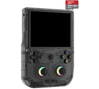 RG406V Android 13 Retro Game Console, 128GB Internal Storage + SD Card, 9000+ Titles, Powerful Performance, 4" IPS Touchscreen, Hall Effect Joysticks, Wi-Fi, Bluetooth (Transparent-Black, 256GB)