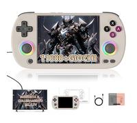 RG40XX H Console di gioco portatile retrò,11000+ giochi,18 emulatori,schermo IPS da 4 pollici con supporto uscita TV,WiFi 2.4/5G e Bluetooth 4.2,Linux,emulatore portatile da 3200 mAh (Grigio 256G)