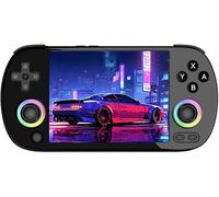 RG40XX H Console di gioco portatile, sistema Linux con 4 " IPS display, colore RGB joystick di illuminazione, 128G carta di TF e 8871 di gioco, supporto WiFi Bluetooth (nero(64G+128G))