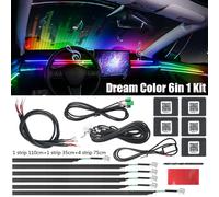 RGB 6-22in1 LED Interni Auto Fibra Ottica Neon Filo Striscia Luce Atmosphere awe