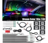 RGB 6-22in1 LED Interni Auto Fibra Ottica Neon Filo Striscia Luce Atmosphere awe