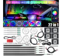 RGB 6-22in1 LED Interni Auto Fibra Ottica Neon Filo Striscia Luce Atmosphere awe