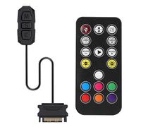 RGB Controller con Telecomando AYWHP 5V 3-Pin ARGB Mini Ventole Controller Kit per 17 Key Telecomando,controller switch，Striscia LED per PC,Alimentazione SATA per chassis da tavolo