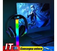 RGB Headphone Stand Dual USB Port Touch Control Desk Gaming Headset Holder IT