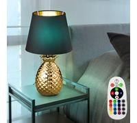 RGB LED Ananas Lampada Dimmerabile Tessuto Ceramica Notte Tavolo Telecomando [EEK: F]