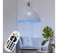 RGB LED Appesa Lampada Pendolo Grigio Dimmerabile Fori Tondo Coprire Luce Remoto [EEK: F]