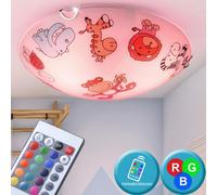 RGB LED Bambini Soffitto Luce Gioco Camera Tier Motivo Vetro Lampada Telecomando