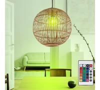 RGB LED Bambù Lampada a Sospensione Cambio Colore Sfera Pendolo Design Soffitto [EEK: F]