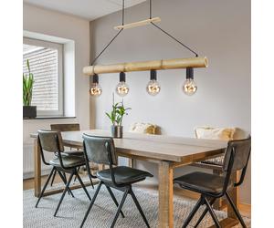 RGB LED Coprire Appesa Lampada Bambù Legno Pendolo Luce Cambiacolore Telecomando