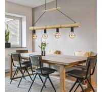 RGB LED Coprire Appesa Lampada Bambù Legno Pendolo Luce Cambiacolore Telecomando
