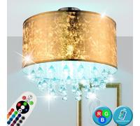 RGB LED Cristallo Coprire Lampada Dimmerabile Soggiorno Tessuto Luce Telecomando [EEK: F]