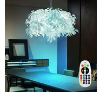 RGB LED Cromo Lampadario Dimmerabile Foglie Soggiorno Pendolo TELECOMANDO [EEK: F]
