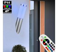 RGB LED Esterno Parete Lampada Dimmerabile Acciaio Fiaccola Giardino Telecomando