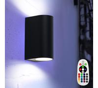 RGB LED Esterno Parete Lampada Dimmerabile Giardino Telecomando Su Giù Alluminio [EEK: F]