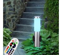 RGB LED Esterno Supporto Lampada Telecomando Inox Giardino Faretto Dimmerabile [EEK: F]