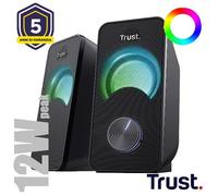 Trust Arys Compact RGB 2.0 Set Altoparlanti LED Illuminato, 12 W, Nero