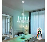 RGB LED Lampadario Telecomando Coprire Appesa Cristallo Dimmerabile