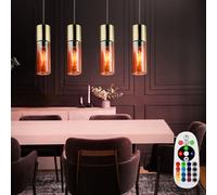 RGB LED Ottone Appesa Coprire Lampada Dimmerabile Vetro Sospensione Telecomando