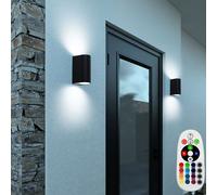 RGB LED Parete Esterno Lampade Dimmerabile Telecomando Up Down Spot Facciata 2er