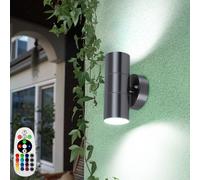 RGB LED Parete Luci Dimmerabile Up Down Acciaio Inox Hof Lampada Esterni Remoto [EEK: F]