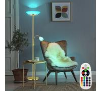 RGB LED Plafoniera Dimmerabile Ottone Supporto Lampada Vetro Bianco Telecomando [EEK: F]