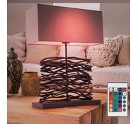 RGB LED Scrittura Lampada da Tavolo Dimmerabile Telecomando Soggiorno Luce Legno [EEK: F]
