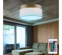 RGB LED Soffitto Luce Corridoio Tessuto Schermo Lampada Regolatore Legno Beige