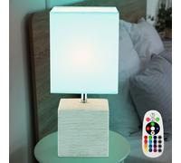 RGB LED Tavolo Lampada Bianco Telecomando Soggiorno di Lettura Tessuto Big Luce [EEK: F]