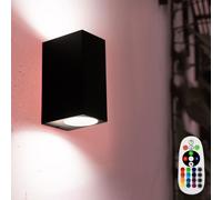 RGB LED Up Down Faretto Dimmerabile Facciate Telecomando Esterno Luce da Parete [EEK: F]