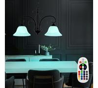 RGB LED Vetro Pendolo Coprire Lampada Dimmerabile Alabatro Ottica Luce Remoto [EEK: F]