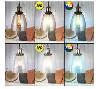 RGB LED Vintage Appesa Luci Regolatore Telecomando Sala Vetro Pendolo Lampade [EEK: F]
