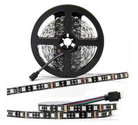RGB Light Strip SUPERNIGHT 12v SMD Strip Non-waterproof LED Tape Multi-colors LED Strips Light Pack of 16.4ft/5m 300LEDs for most Indoor Decoration[Black PCB]