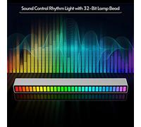 RGB Lights Rhythm Lights di controllo del suono 32 LED 18 colori Modalità Spettro audio 5 Livelli di velocità 4 Livelli di luminosità Type-C USB VOCE PORTATILE Atmosfera attivata (1 PC)