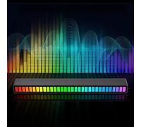 RGB Lights Rhythm Lights di controllo del suono 32 LED 18 colori Modalità Spettro audio 5 Livelli di velocità 4 Livelli di luminosità Type-C USB VOCE PORTATILE Atmosfera attivata (3 pezzi)