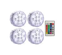 Rgb. Luci a LED sommergibili a batteria a luci a spot subacquea con vaso remoto bowl stagno giardino decorazione del partito(1 controller 4 Lamp)