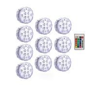 Rgb. Luci a LED sommergibili a batteria a luci a spot subacquea con vaso remoto bowl stagno giardino decorazione del partito(1 controller 10 Lamp)
