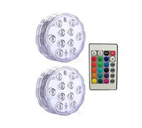 Rgb. Luci a LED sommergibili a batteria a luci a spot subacquea con vaso remoto bowl stagno giardino decorazione del partito(1 controller 2 Lamp)