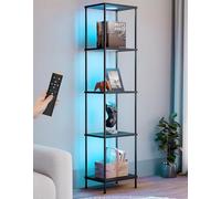 RGBCW - Mensola per esposizione di luci, lampada da terra Curio che cambia colore con ripiani angolari, lampada a colonna in piedi, organizer per torre Etagere, comodino, libreria