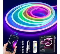 RGBIC Neon Strisica LED 3M, WiFi Strisce LED con Controllo APP/Controllo Vocale, Impostazione Timer, Sincronizza con Musica, Impermeabile Neon Striscia per Decorazioni Cucina Bar Festa