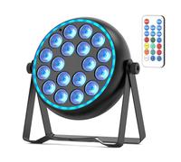 RGBW 4-IN-1 - Luce da palcoscenico, 80 W, con striscia RGB Halo, DMX512, attivazione del suono/telecomando, 18 + 29 LED, ideale per Halloween, concerti, DJ party/performance