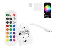 RGBWW Led Strip Controller, Wifi/App Controllato Funzionando con Android/IOS 5V-28V 16 milioni di colori, 24 pulsanti Remote [Classe di efficienza energetica A]